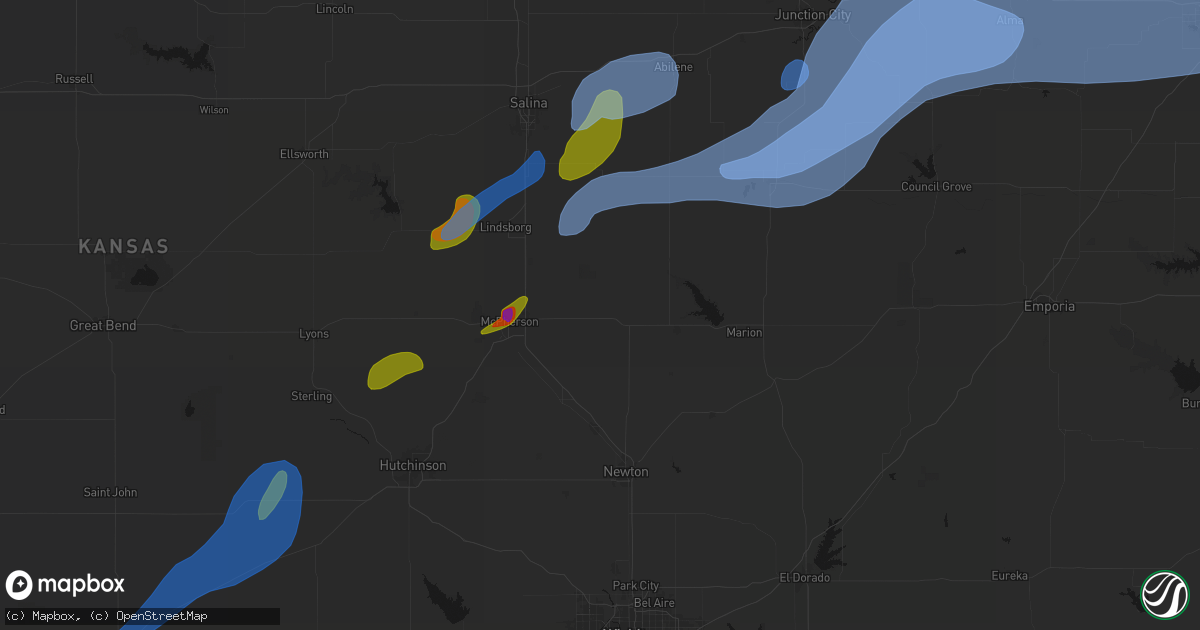 Hail map in Canton, KS on September 19, 2026