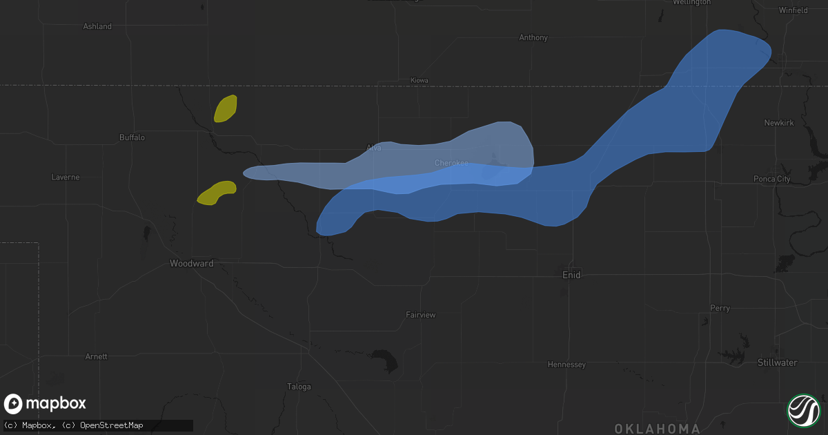Hail map in Carmen, OK on September 19, 2026