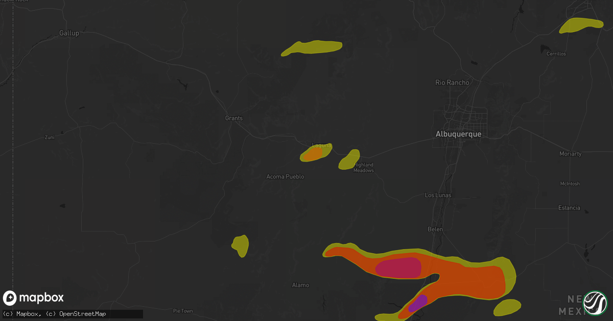 Hail map in Casa Blanca, NM on September 19, 2026
