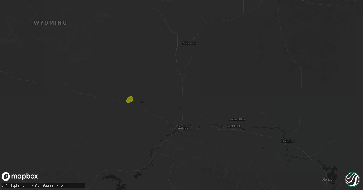 Hail map in Casper, WY on September 19, 2026