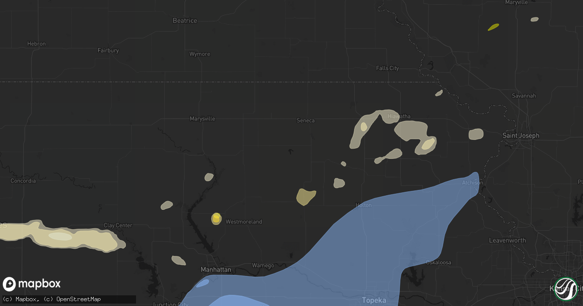 Hail map in Centralia, KS on September 19, 2026
