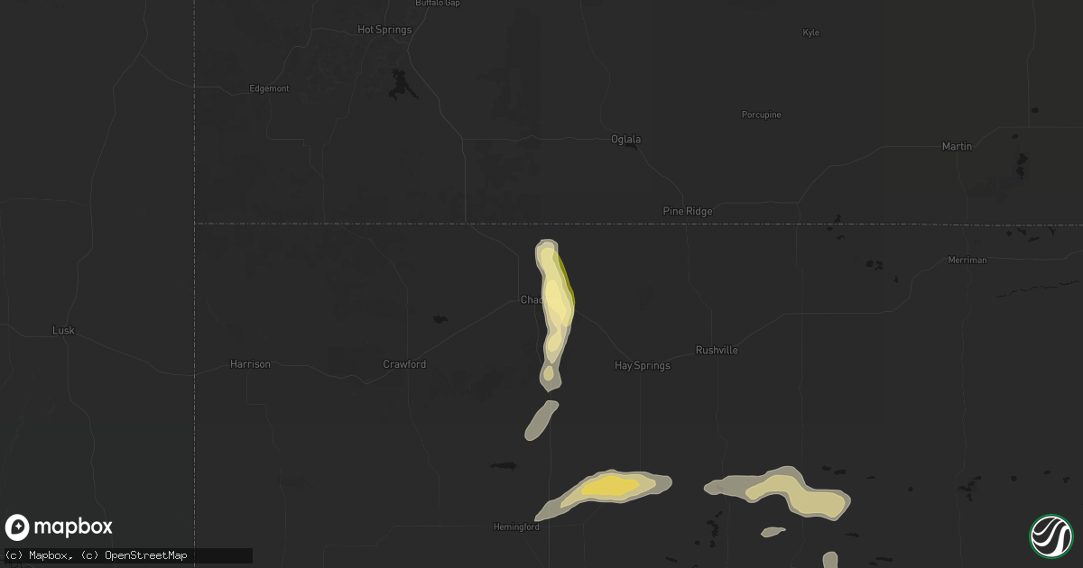 Hail map in Chadron, NE on September 19, 2026