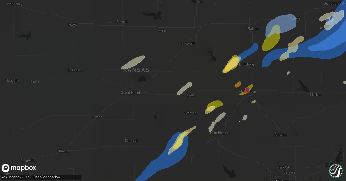 Hail map in Chase, KS on September 19, 2026