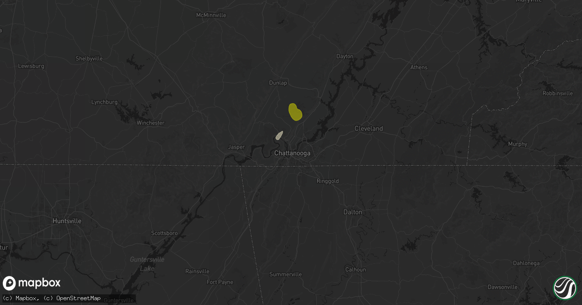 Hail map in Chattanooga, TN on September 19, 2026