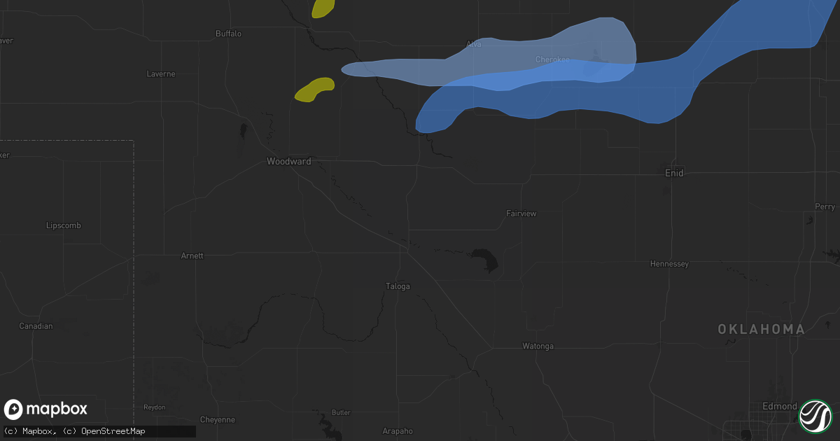 Hail map in Chester, OK on September 19, 2026
