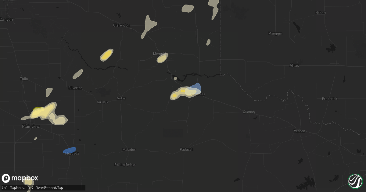 Hail map in Childress, TX on September 19, 2026