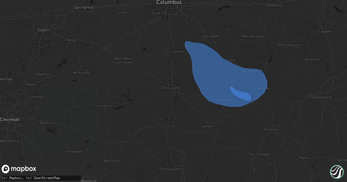 Hail map in Chillicothe, OH on September 19, 2026