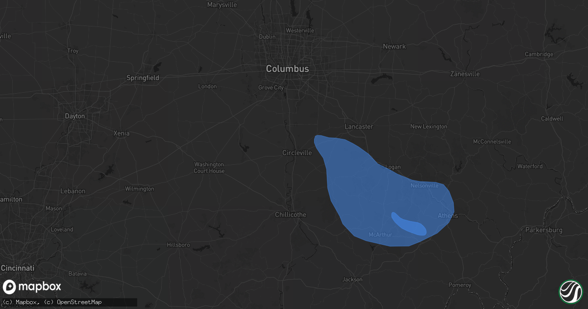 Hail map in Circleville, OH on September 19, 2026