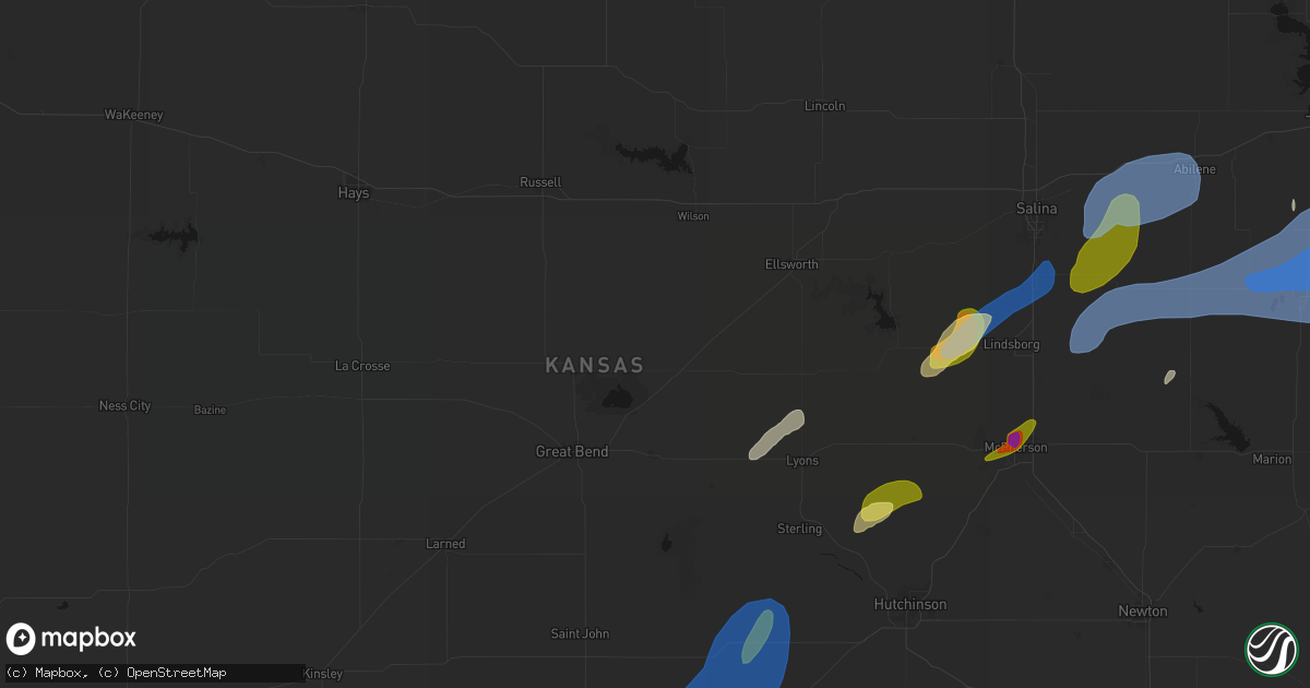 Hail map in Claflin, KS on September 19, 2026
