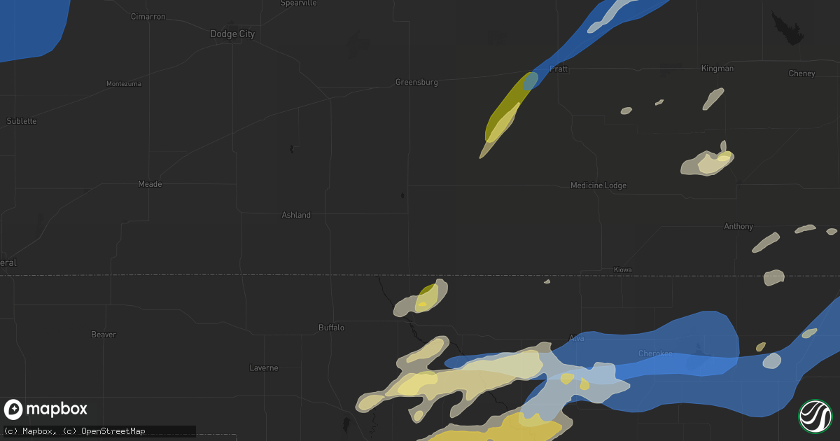 Hail map in Coldwater, KS on September 19, 2026