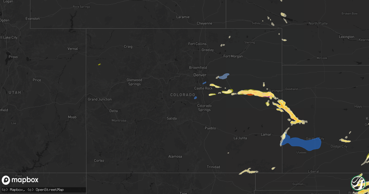 Hail map in Colorado on September 19, 2026