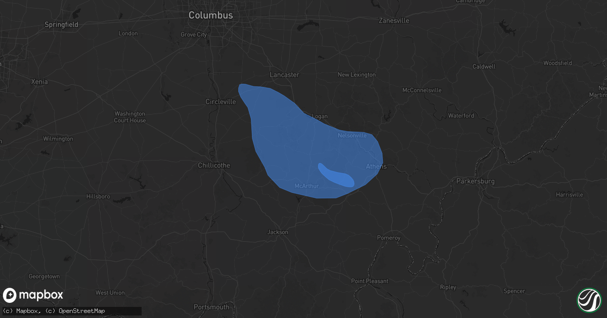 Hail map in Creola, OH on September 19, 2026