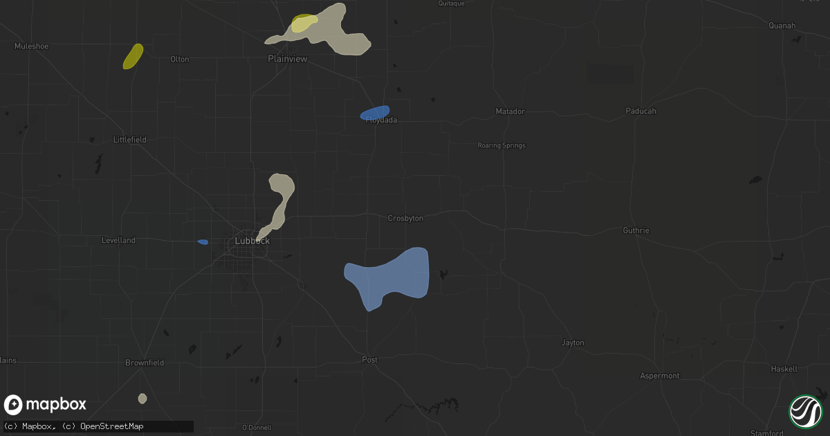 Hail map in Crosbyton, TX on September 19, 2026