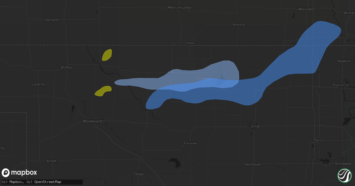 Hail map in Dacoma, OK on September 19, 2026
