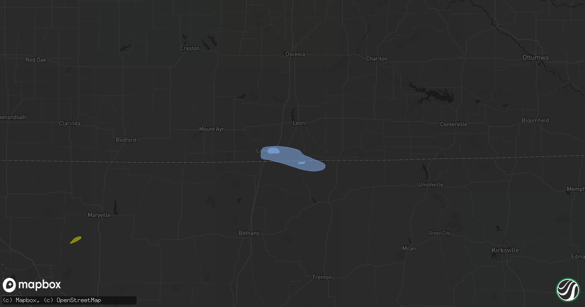 Hail map in Davis City, IA on September 19, 2026