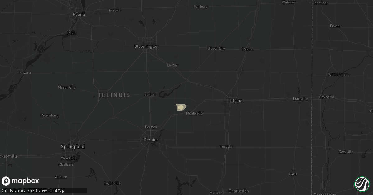 Hail map in De Land, IL on September 19, 2026