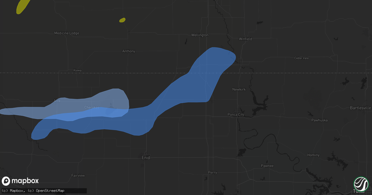 Hail map in Deer Creek, OK on September 19, 2026