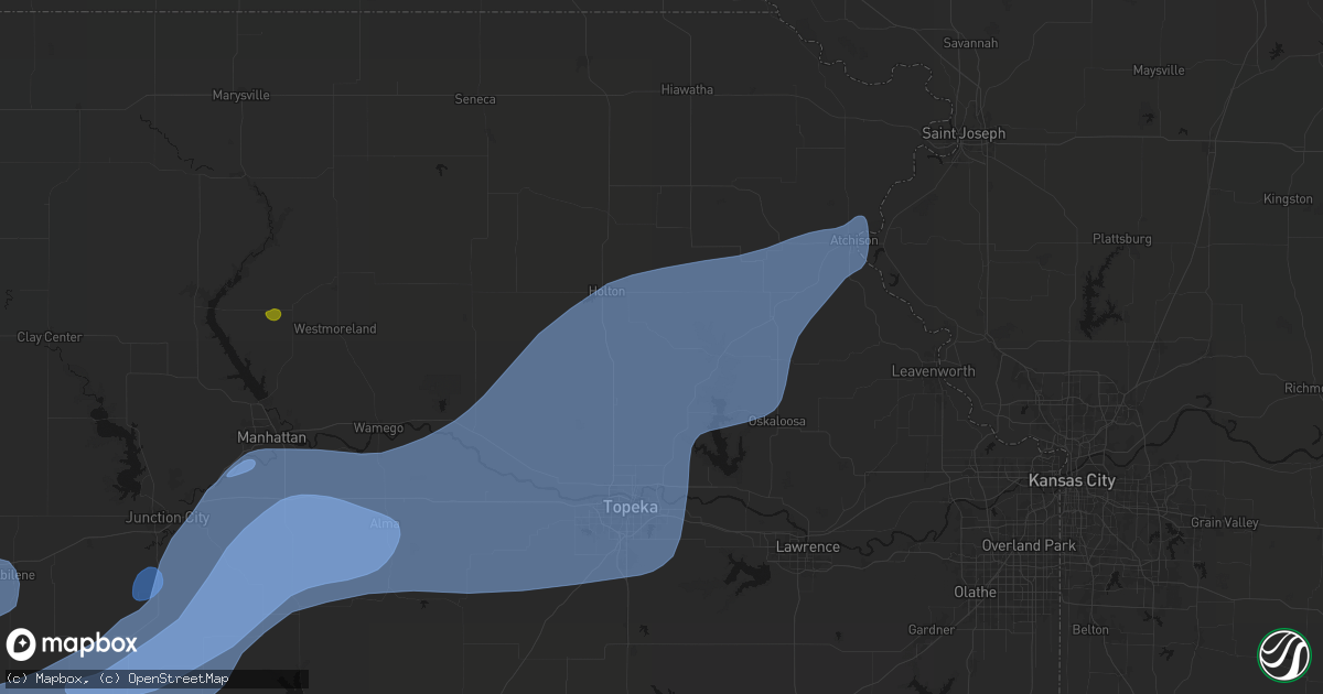Hail map in Denison, KS on September 19, 2026