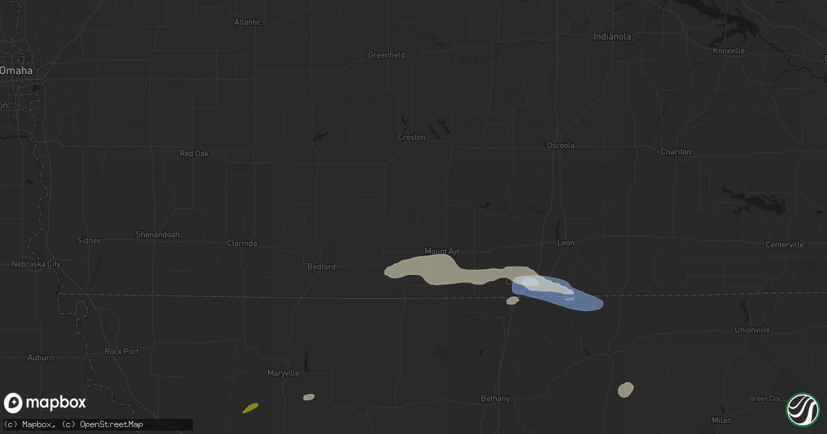 Hail map in Diagonal, IA on September 19, 2026