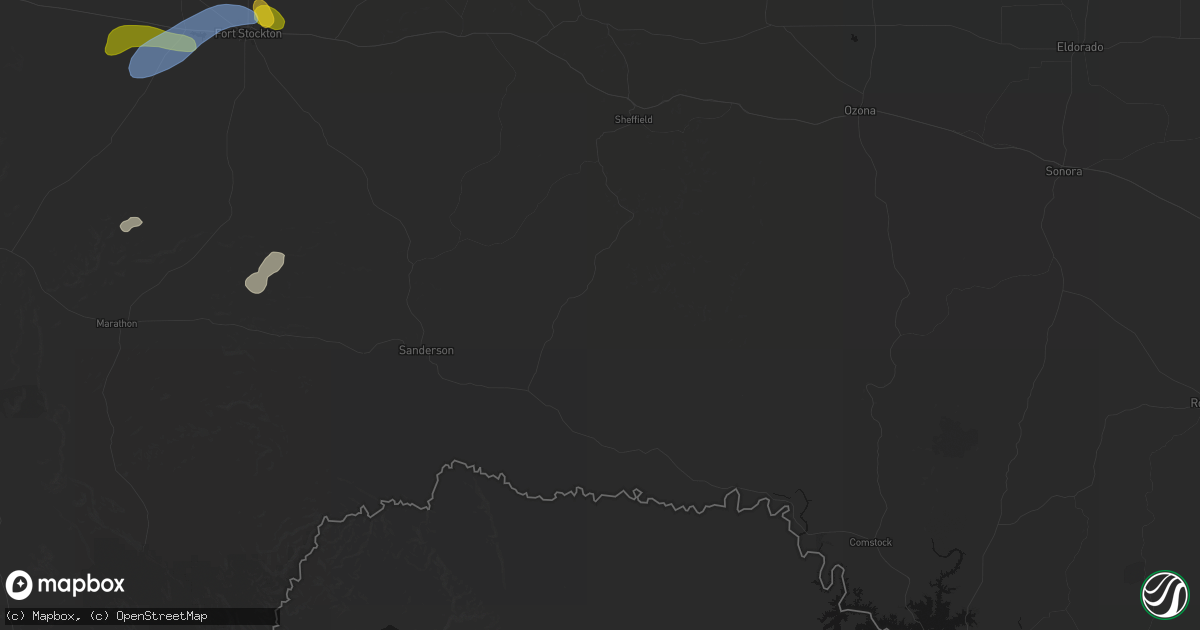 Hail map in Dryden, TX on September 19, 2026