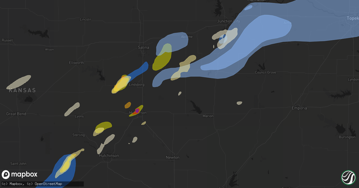Hail map in Durham, KS on September 19, 2026