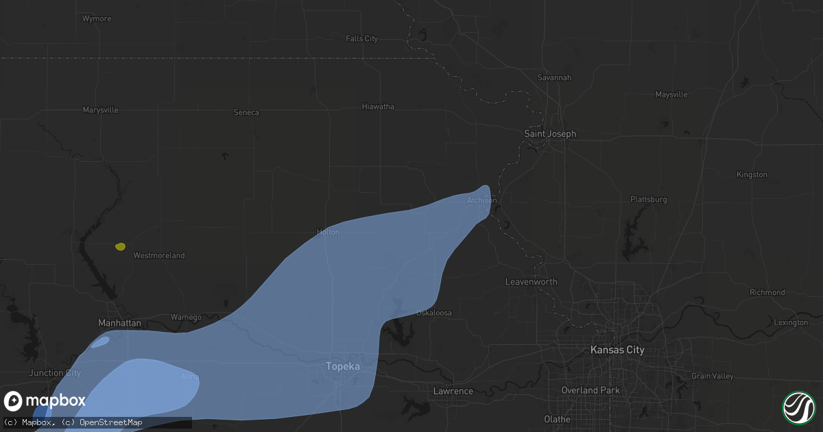 Hail map in Effingham, KS on September 19, 2026