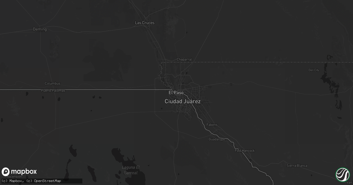 Hail map in El Paso, TX on September 19, 2026