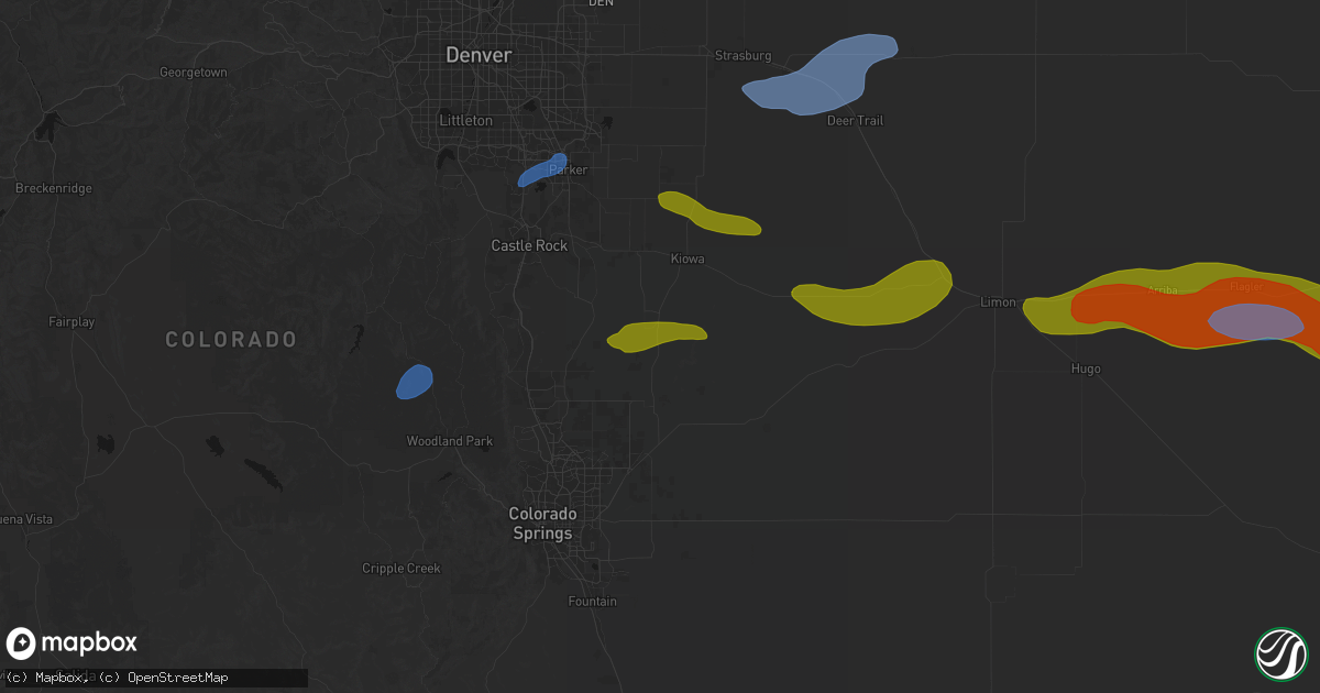 Hail map in Elbert, CO on September 19, 2026