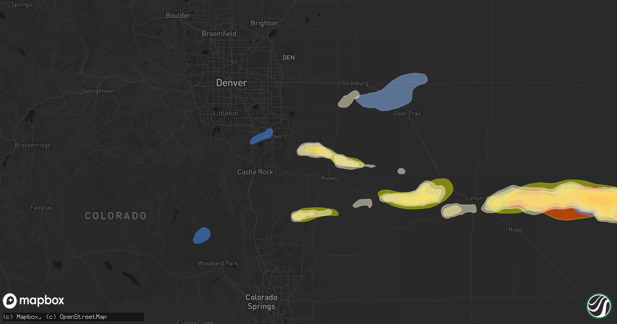 Hail map in Elizabeth, CO on September 19, 2026