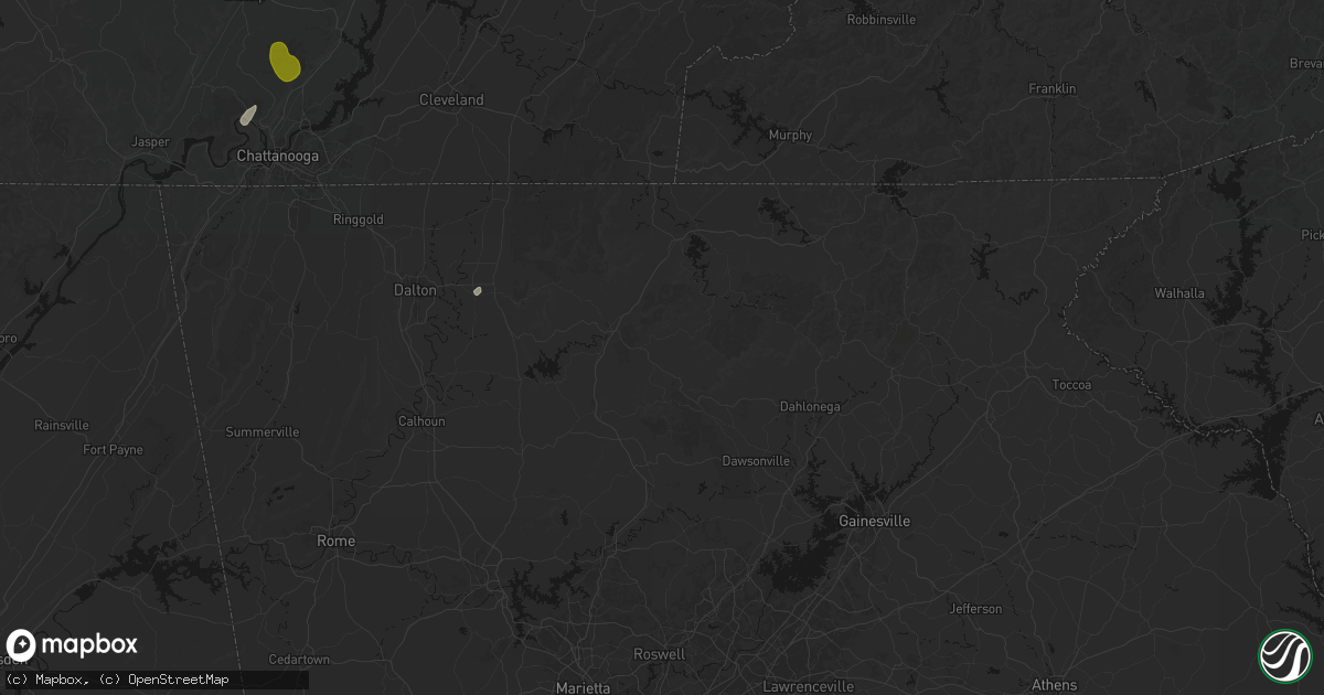 Hail map in Ellijay, GA on September 19, 2026