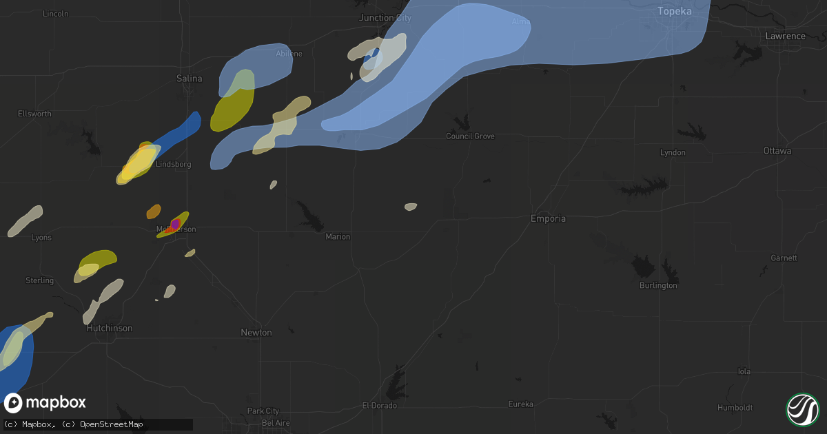 Hail map in Elmdale, KS on September 19, 2026