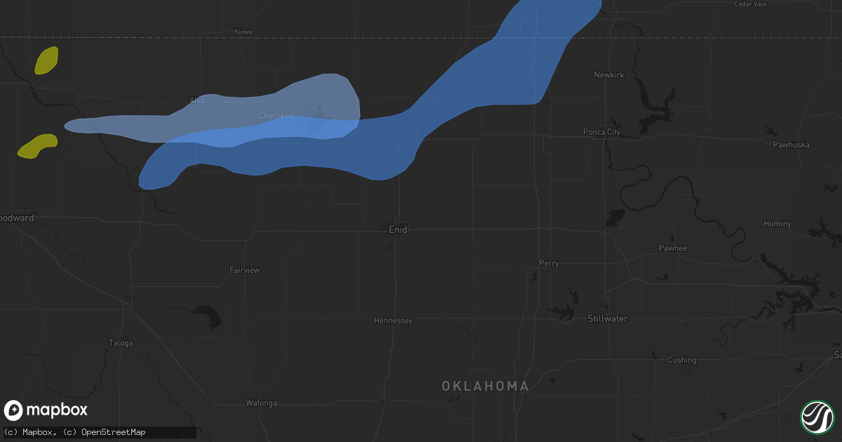 Hail map in Enid, OK on September 19, 2026