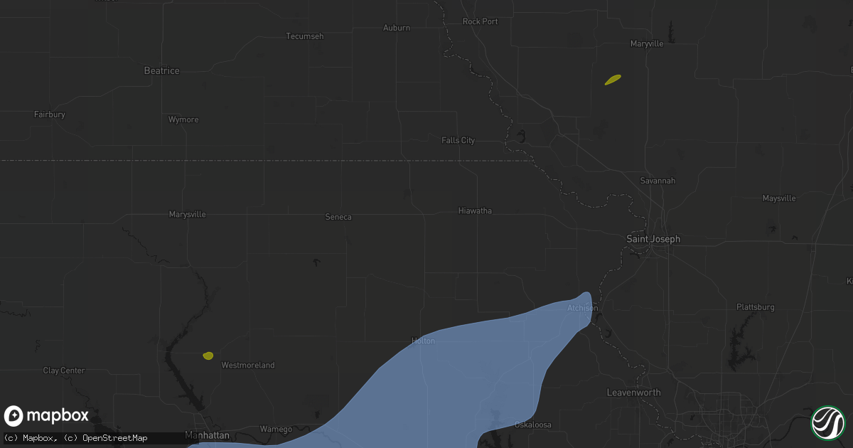 Hail map in Fairview, KS on September 19, 2026