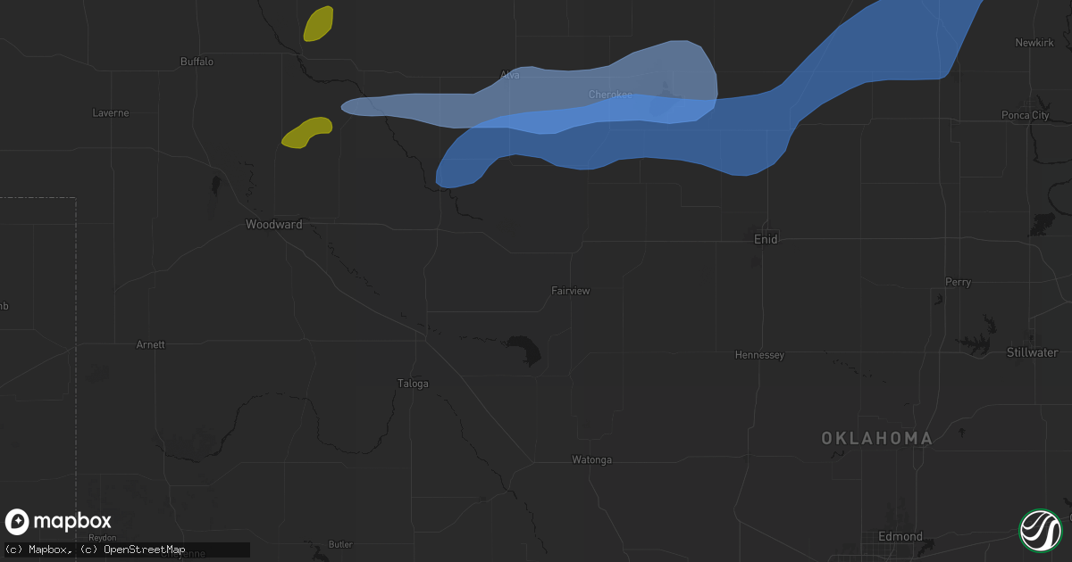 Hail map in Fairview, OK on September 19, 2026