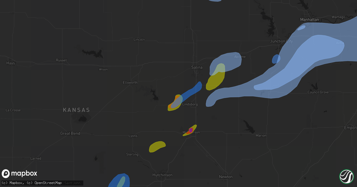 Hail map in Falun, KS on September 19, 2026
