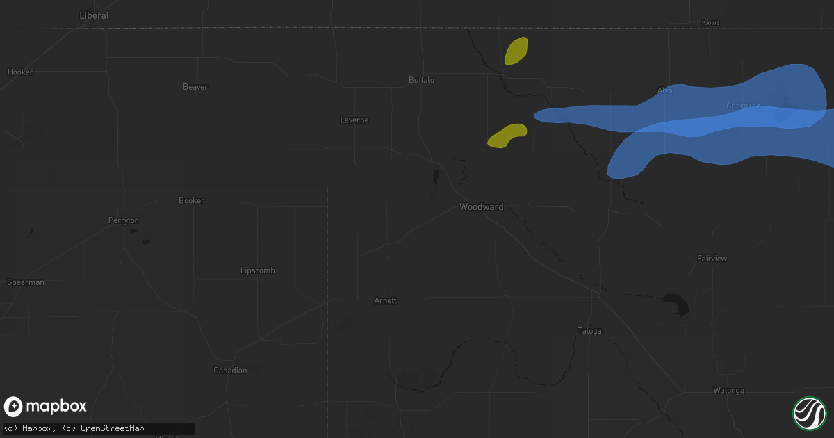Hail map in Fargo, OK on September 19, 2026