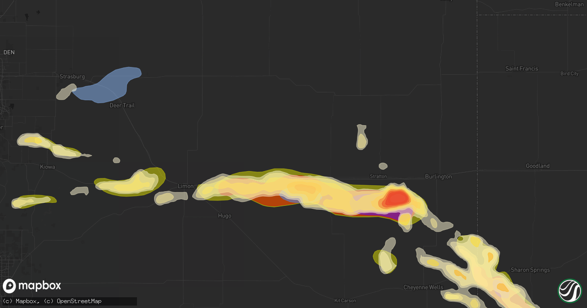 Hail map in Flagler, CO on September 19, 2026
