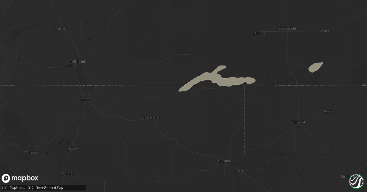 Hail map in Folsom, NM on September 19, 2026