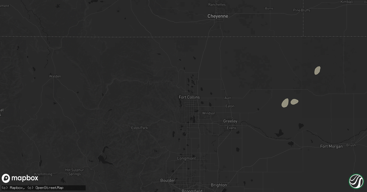 Hail map in Fort Collins, CO on September 19, 2026