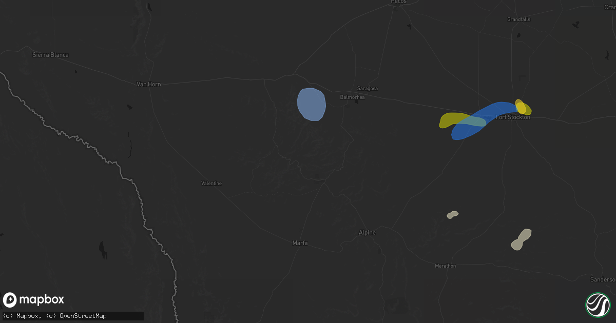 Hail map in Fort Davis, TX on September 19, 2026