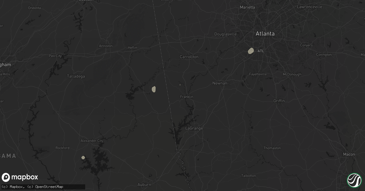 Hail map in Franklin, GA on September 19, 2026