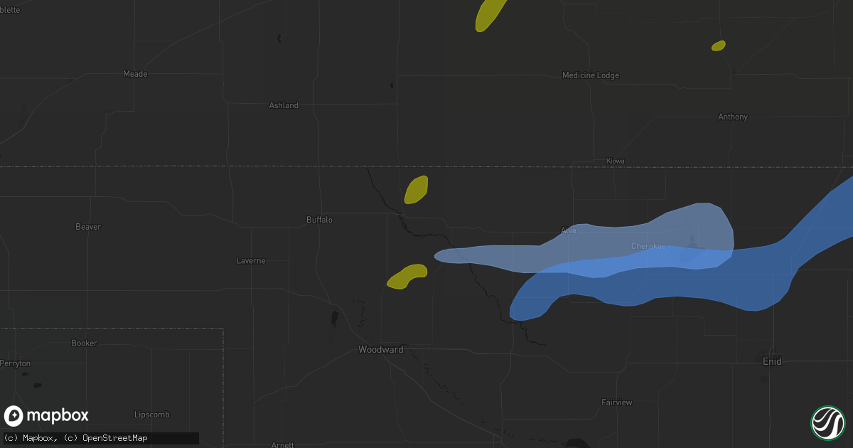 Hail map in Freedom, OK on September 19, 2026