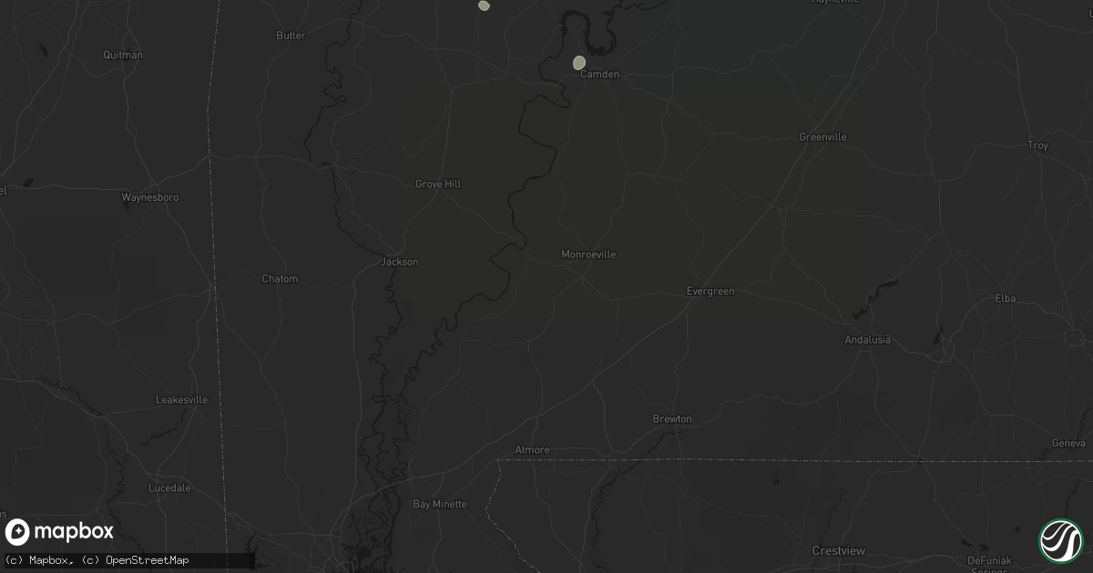 Hail map in Frisco City, AL on September 19, 2026