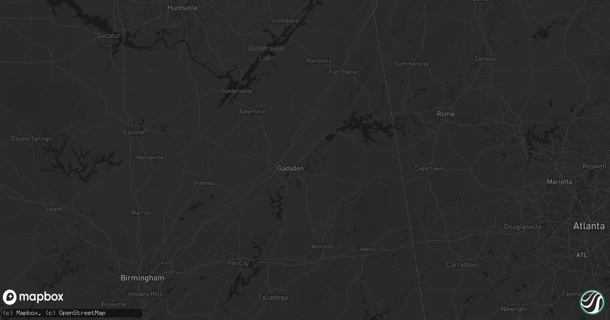 Hail map in Gadsden, AL on September 19, 2026