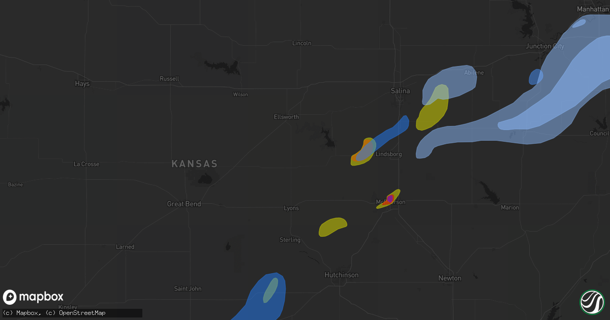 Hail map in Geneseo, KS on September 19, 2026