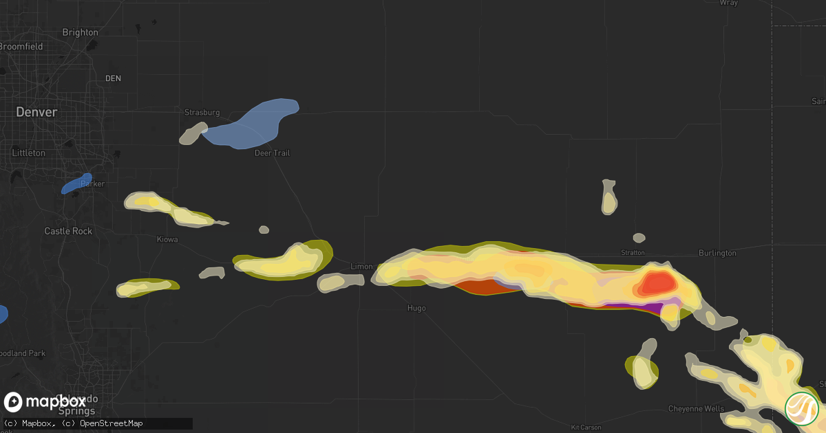 Hail map in Genoa, CO on September 19, 2026