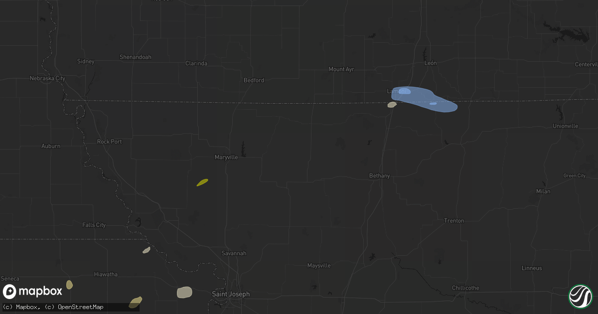 Hail map in Gentry, MO on September 19, 2026