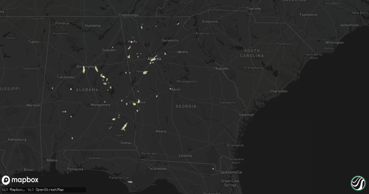 Hail map in Georgia on September 19, 2026