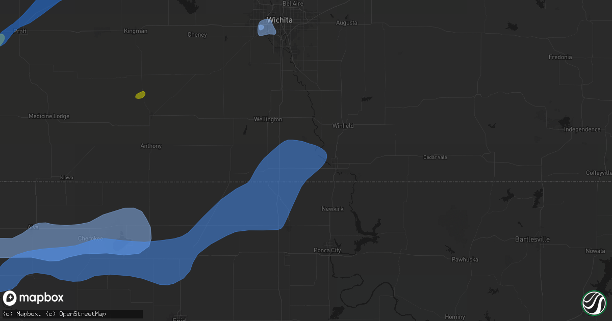 Hail map in Geuda Springs, KS on September 19, 2026