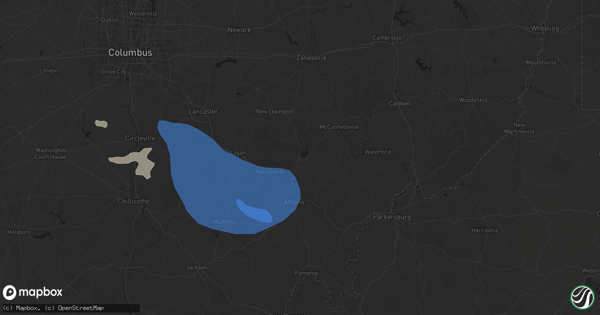 Hail map in Glouster, OH on September 19, 2026